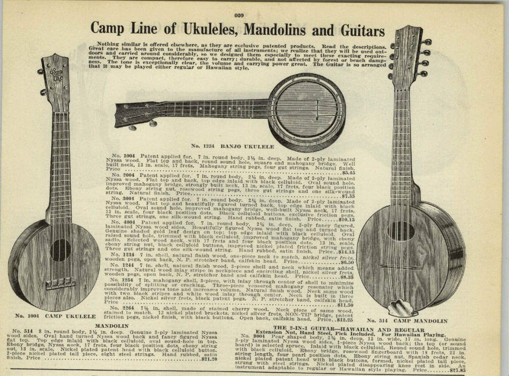 An Old "Camp Line" Ukulele and Banjo Ukulele Catalog