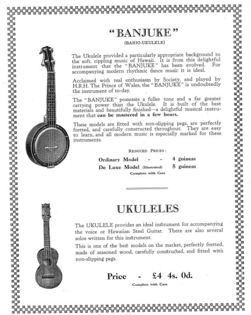 1928 Clifford Essex and Sons Ukulele Catalog