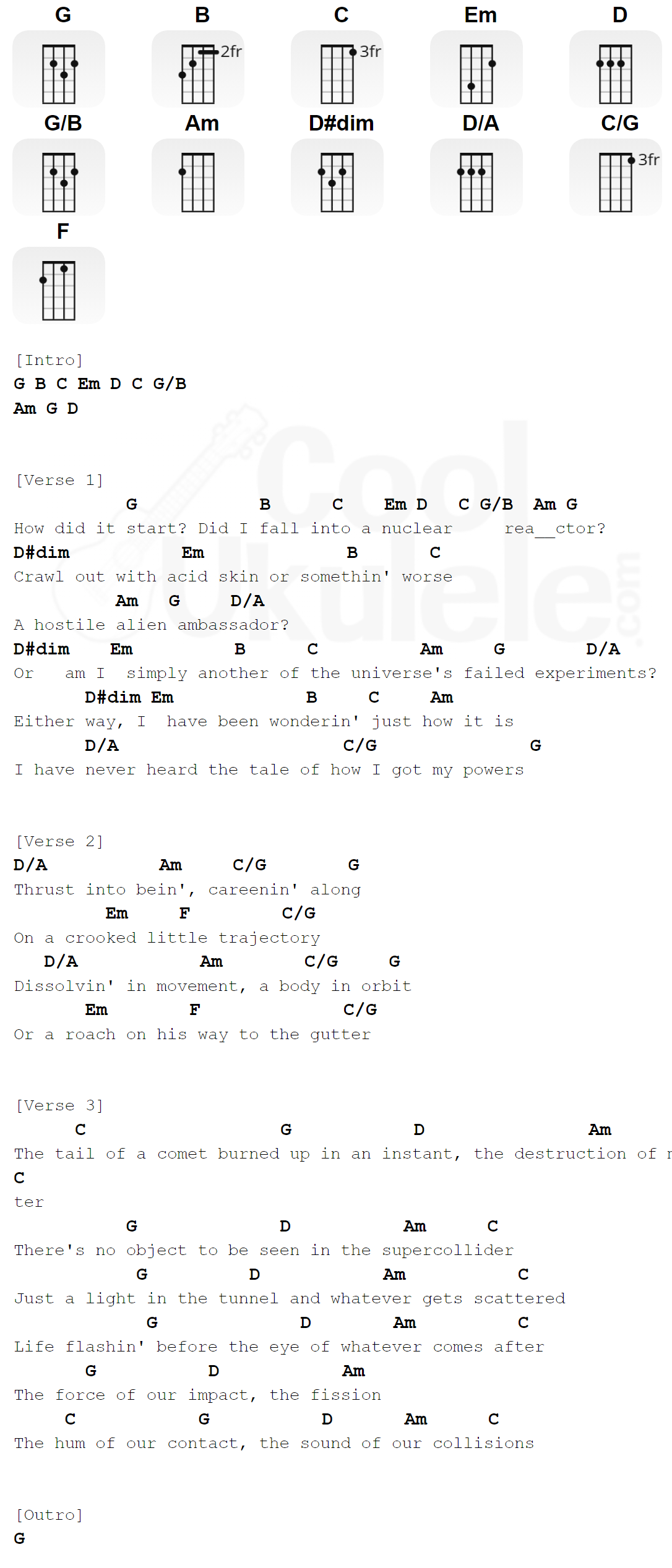 "Powers" boygenius Ukulele Chords